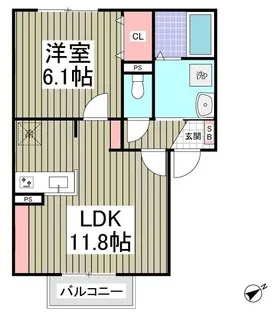 MQuarto久喜【202号室】の間取り