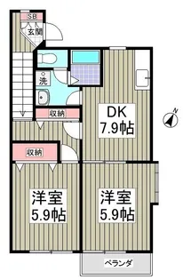 ウエストヒルズSHONANⅡ【201号室】の間取り