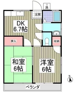 大野ハイツ【205号室】の間取り