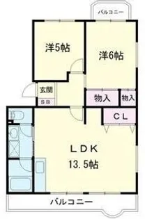 シャトーブラン村田Ⅰ【507号室】の間取り