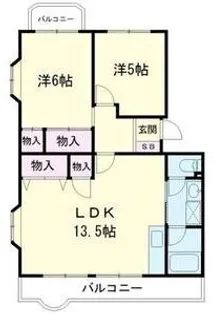 シャトーブラン村田Ⅰ【308号室】の間取り