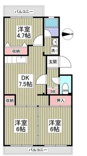 セジュールマンション【503号室】の間取り