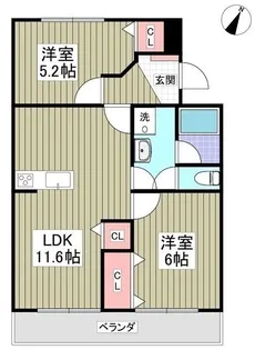 ジュネシオン サカエ【102号室】の間取り