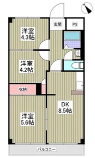 サンライズマンション上尾【203号室】の間取り