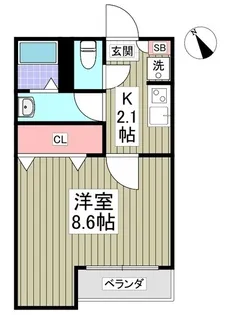 ユニバーサルシティ【105号室】の間取り