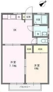 タカムラ第2コープA棟【203号室】の間取り