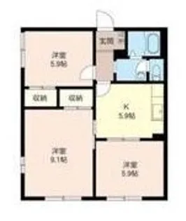 サンライズ宮前A【101号室】の間取り