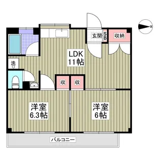 筑波レジデンス【106号室】の間取り