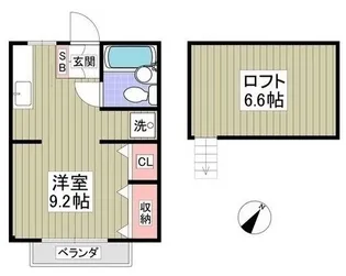 北新ムーンハイツ【203号室】の間取り