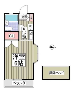 中川ヒルハイツ【201号室】の間取り
