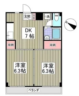蓮田木下マンション【402号室】の間取り