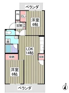 行田ハイツ2号棟【505号室】の間取り