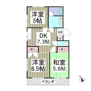 リッシェル北本【302号室】の間取り