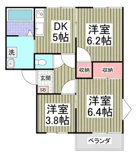 パークハイツD【101号室】の間取り