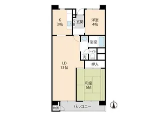 取手中央タウンA棟【905号室】の間取り