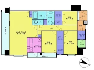 ウィズ松戸きらめきの森(【1116号室】の間取り