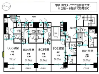 コアパレス常葉6【805号室】の間取り