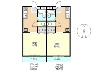 ハイム・ホソブチⅠ【205号室】の間取り