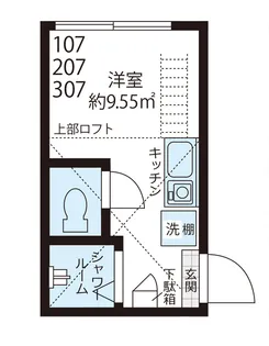 QUQURI IKEBUKURO【107号室】の間取り