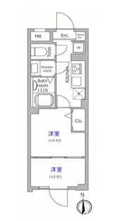 グローリオシェルト池袋本町【0406号室】の間取り