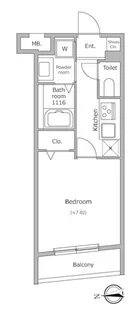 グローリオシェルト池袋本町【0302号室】の間取り