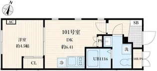 AGLAIA要町【101号室】の間取り