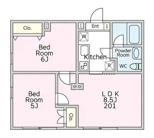 AVANTI 77【201号室】の間取り