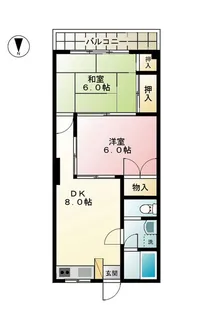 渡辺第二マンション【403号室】の間取り