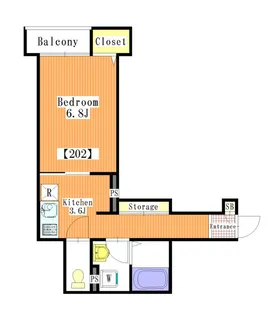 プラザ雑司が谷【202号室】の間取り
