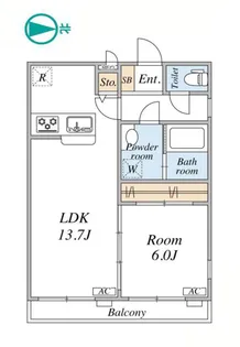 サンローヤル【101号室】の間取り