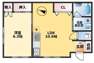 グレブナハウス【I号室】の間取り