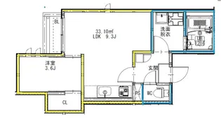 GRANDTIC益城【102号室】の間取り