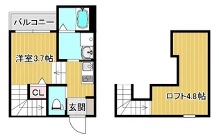 MODERN PALAZZO 須屋Balm【111号室】の間取り