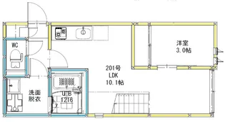 Grandtic Confiance(コンフィアンス)【201号室】の間取り
