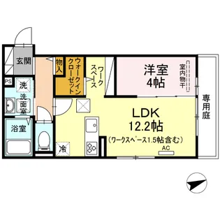 LUANA【102号室】の間取り