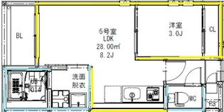 R-smart祥楽【205号室】の間取り