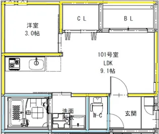 REGALESTフロンティアⅢ【301号室】の間取り
