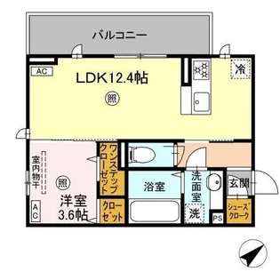 オーク ヴィラ尾ノ上【205号室】の間取り