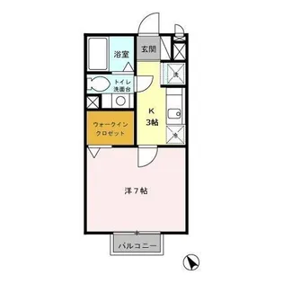 シャトレーS【201号室】の間取り