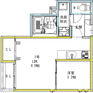 GRANDTIC くまもと【201号室】の間取り