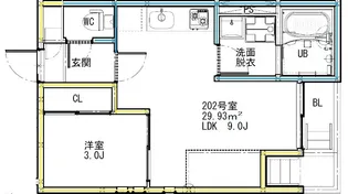 GRANDTICオルゲント4号【202号室】の間取り