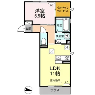 ユメタントピーノA棟【101号室】の間取り