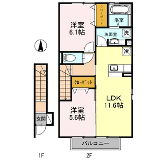 ルグランコート A棟【202号室】の間取り