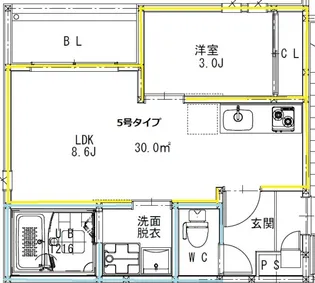 REGALEST熊本駅前【305号室】の間取り