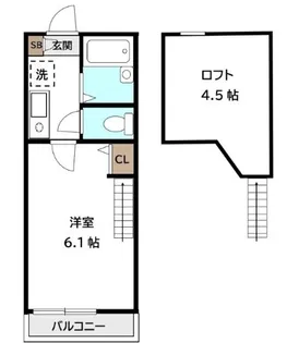 グリーンハウス宮崎台【102号室】の間取り