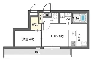 GRANDPASEO NORTH【508号室】の間取り