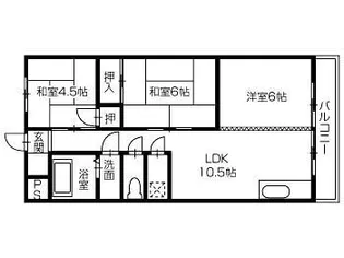 ピースマンション浦島【106号室】の間取り