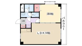 ルミエール北里【401号室】の間取り