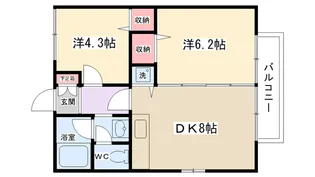プラージュ大野台 弐番館【2階】の間取り