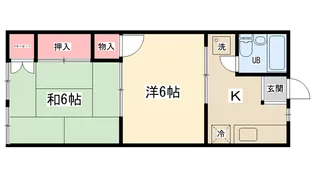 フラワーハイツ【1階】の間取り